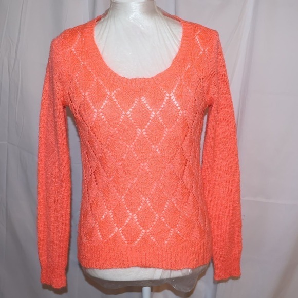 Charlotte Russe Knit Sweater, Size Small Women, Mango/Peach/Sherbet - Picture 4 of 10